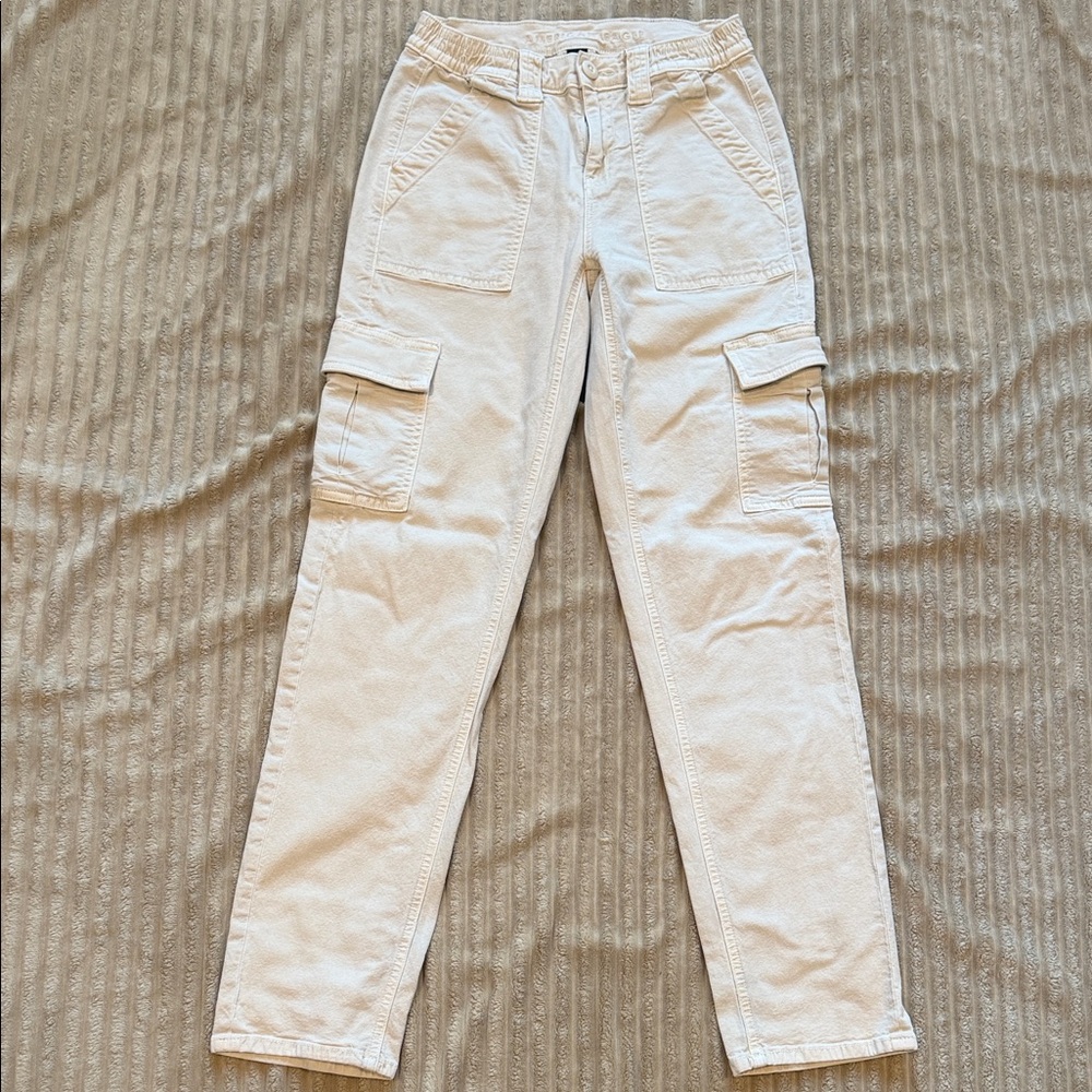 American Eagle Outfitters Stretch Casual Pants in Cream